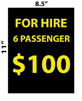 For Hire Signs 8.5x11in 10mil Laminate