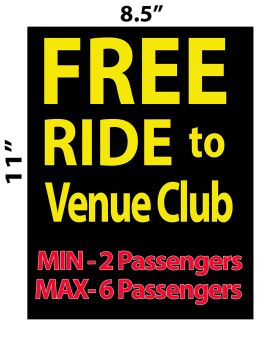 Free Rides Sign 8.5x11 Laminated 10mil