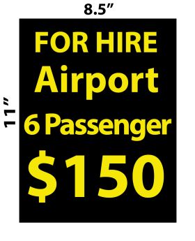 Hotel Private Ride sign 8.5in x 11" Double Sided