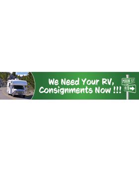 A1 Banner 20ft x 4ft Main St. RV Consign Change Photos 5000pixels